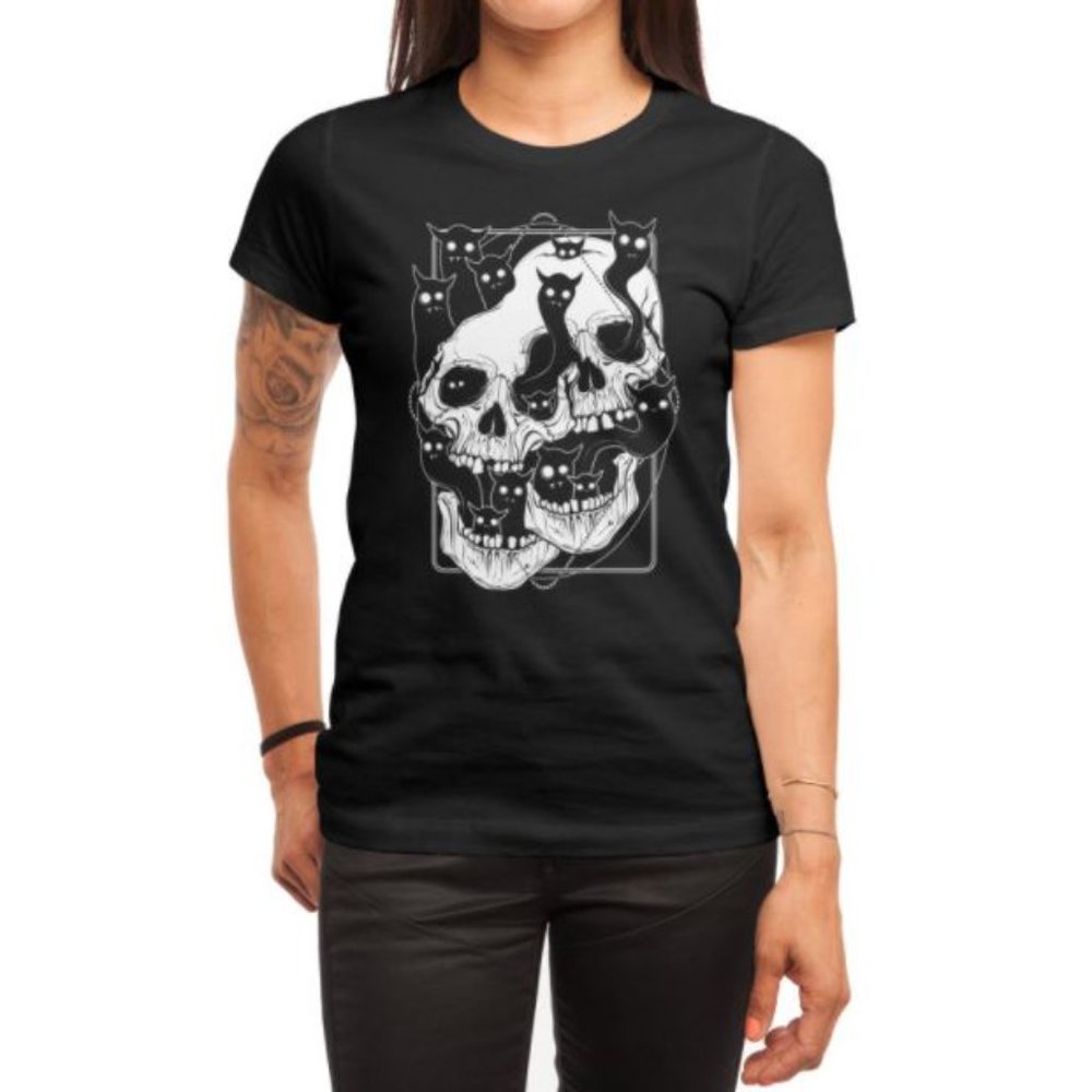Merged Skulls and Demons Printed Tee